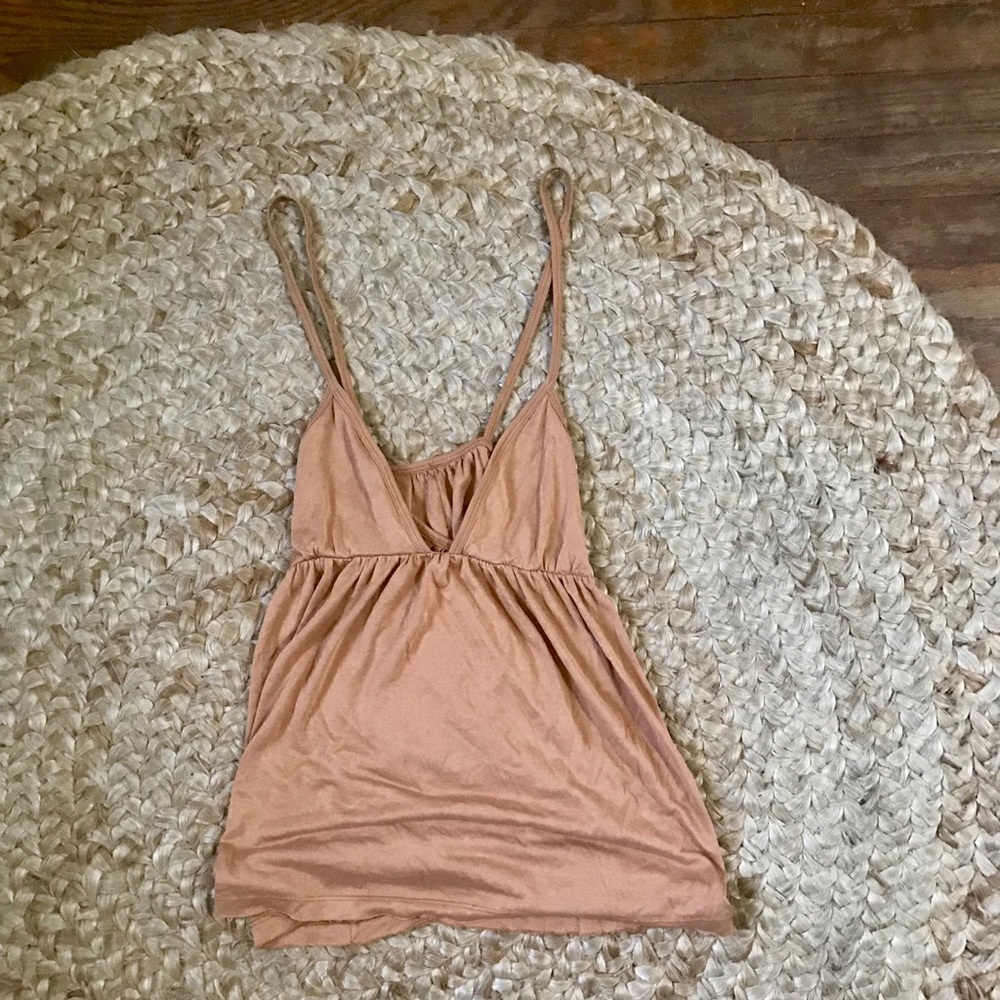 Free People rustic peach nude tank top